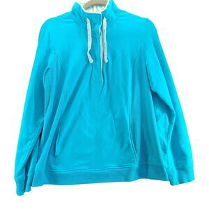 Sport Savvy Womens Top Blue Size Medium Cotton Blend Long Sleeve Stretch